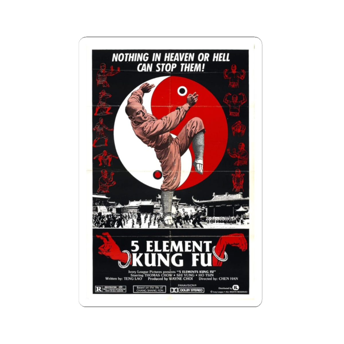 Sticker-5 Element Kung Fu